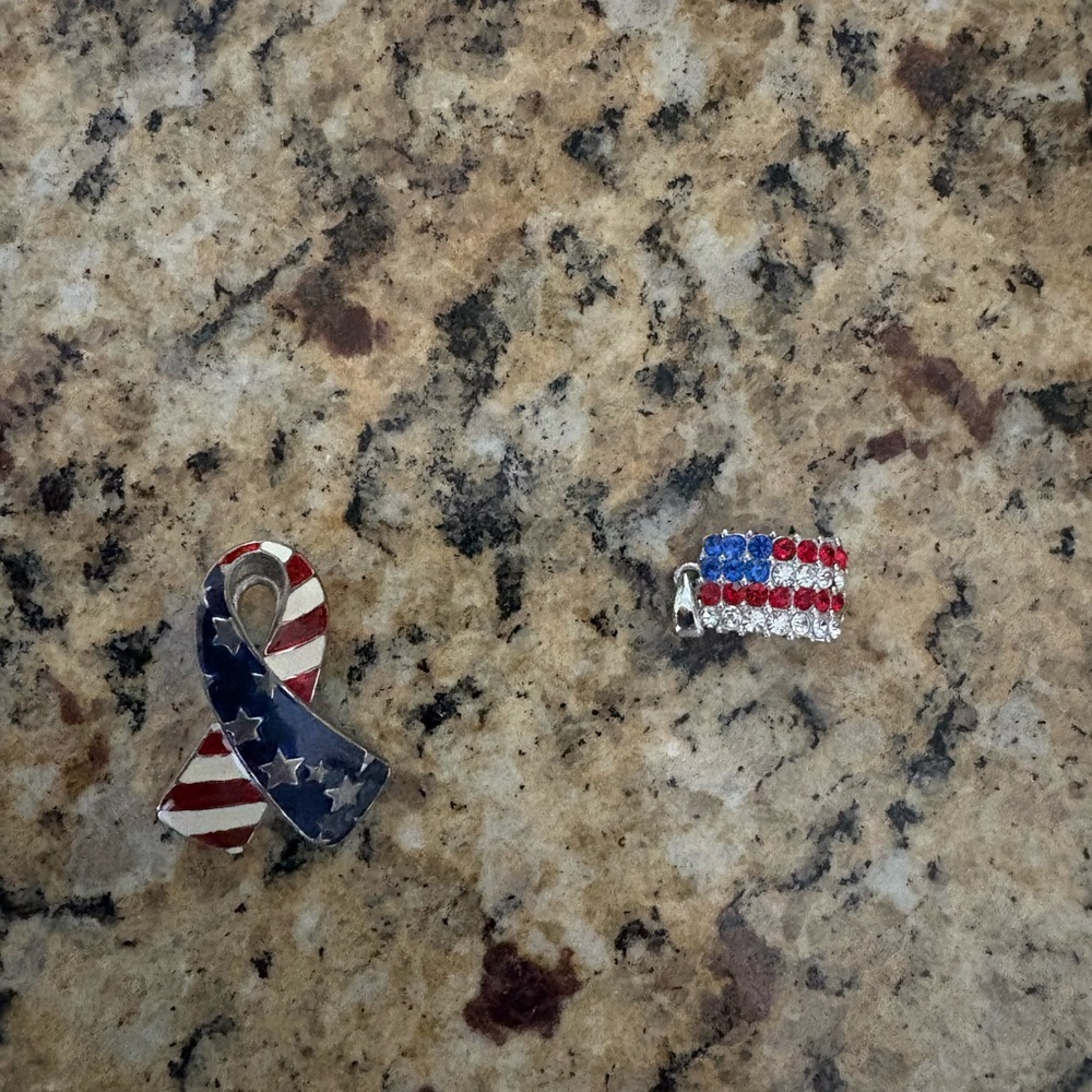 American Flag and Ribbon Pin Set